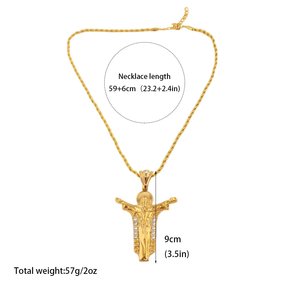 America Classics Pendant Necklace For Women Men Dubai Zircon Heavenly Father Pendants Jewelry Gift For Prayer Party Graduate