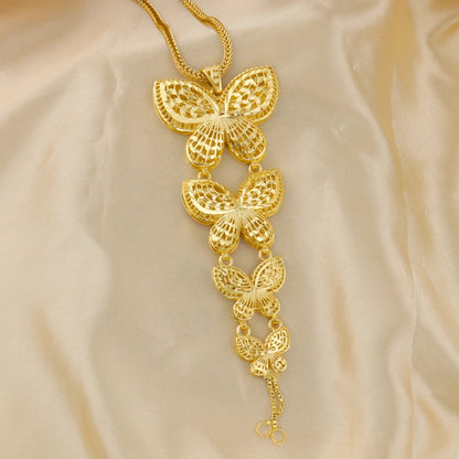 Bridal Indian Dubai Necklace Earrings Sets Luxury 24K Gold Plated Long Pendant For Women Dubai Wedding Jewelry Set Party Gifts