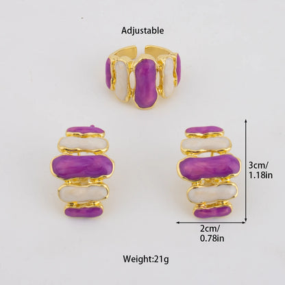 dubai gold plated jewelry set Irregular Geometry earring Ring for  Exaggerated Simple Jewelry Hot Sale Party Gift Wholesale