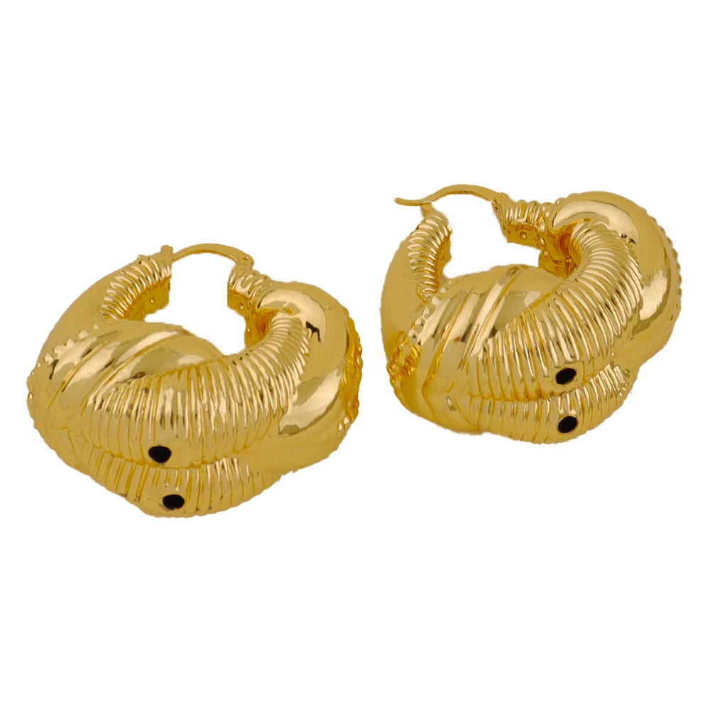 Pendientes de aro de moda Pendientes chapados en oro de 18 quilates para mujer Pendientes de círculo de cobre Accesorios de joyería Joyería punk de uso diario