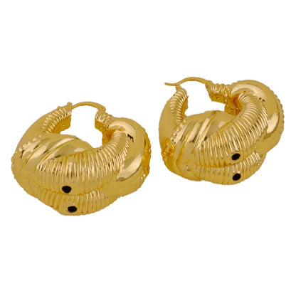 Pendientes de aro de moda Pendientes chapados en oro de 18 quilates para mujer Pendientes de círculo de cobre Accesorios de joyería Joyería punk de uso diario