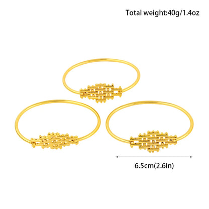 Fashion Gold Color Unique design Bracelets 3pcs Jewelry Set 18K Gold Plated Classic Stacked Bracelets for Women Party Gift