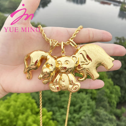 3pcs Pendant with 60cm Chain For Women Men 18k Gold Plated Copper Animal Pattern Pendant Fashion Jewelry Daily Wear Anniversary - YUEMING JEWELRY