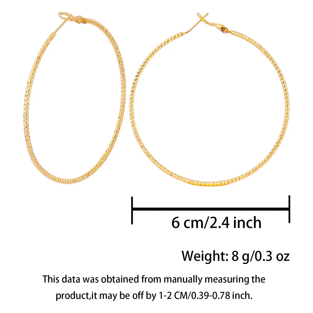 Hot Lady Big Large Circle Hoop Earrings Trendy Exaggerate Simple Geometric Metal Earrings for Women Party Jewelry Gift