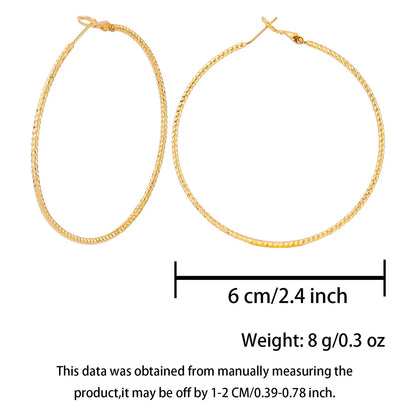 Hot Lady Big Large Circle Hoop Earrings Trendy Exaggerate Simple Geometric Metal Earrings for Women Party Jewelry Gift