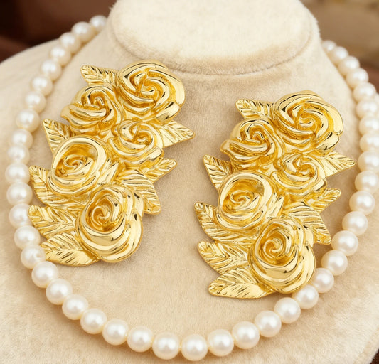 African Statement Jewelry Set for Women - Necklace Earrings Bracelet & Ring Boho Ethnic Fashion Accessories