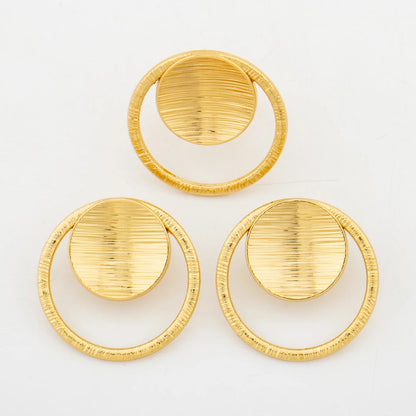 Fashion Earrings and Ring Jewelry Set for Women 18k Gold Color Clip Earrings Finger Ring Set for Engagement Party Accessories