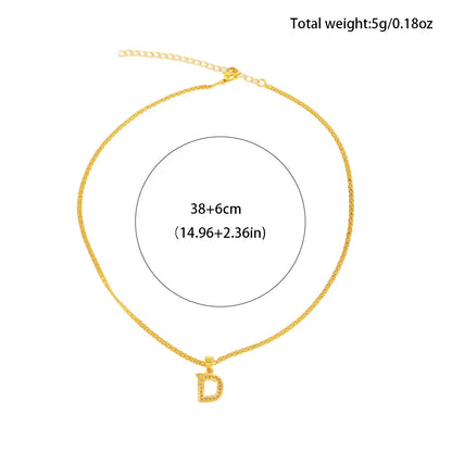 Fashion English Letter Necklace for Women Men Couple Gold Plated Stainless steel Alphabet Pendant Jewelry Gift for Party