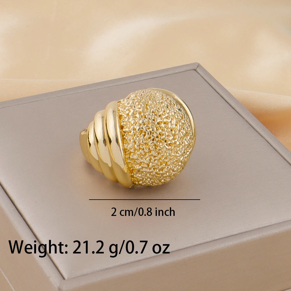 Minimalist Style Ring 18K Gold Plated Simple Titanium Rings for Women Gold Color Never Fade Luxury Classic rings Trendy Gift