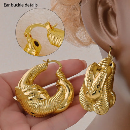 Pendientes de aro de moda Pendientes chapados en oro de 18 quilates para mujer Pendientes de círculo de cobre Accesorios de joyería Joyería punk de uso diario