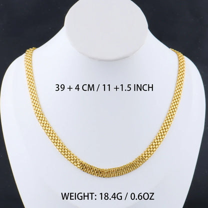 Stainless Steel Flat Necklace Gold Color Waterproof Golden Plated Snake Chains Necklaces No Fade Jewelry Accessories Gift