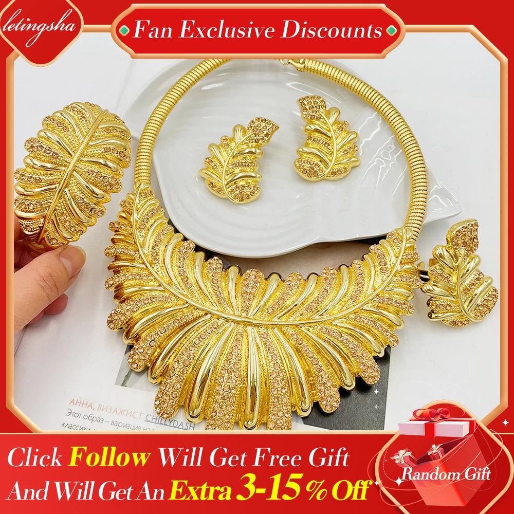 Earrings Nice Classic Jewelry Fashion Set Dubai Gold Color Women Necklace Earrings Round Pendant Nigerian Bridal Wedding Jewelry