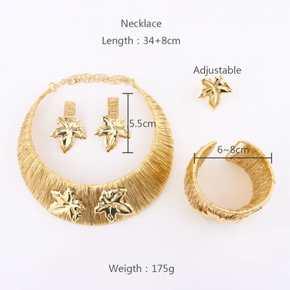 Dubai Jewelry Sets for Women, Nigerian Indian Bridal Necklace Earring Set Party Gift Jewellery Woman Accessories