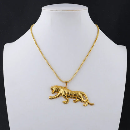 Hip Hop Punk Style 18K Gold Plated Stainless Steel Pendant Exquisite Necklace Classic Ideal Men's Gift for Daily Gift