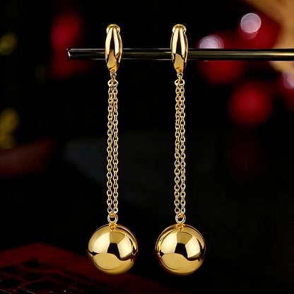 Letingsha 316L Stainless Steel 18K Gold Plated Beads Pendant Necklace Earrings Jewelry Set Women's Waterproof Fashion Jewelry