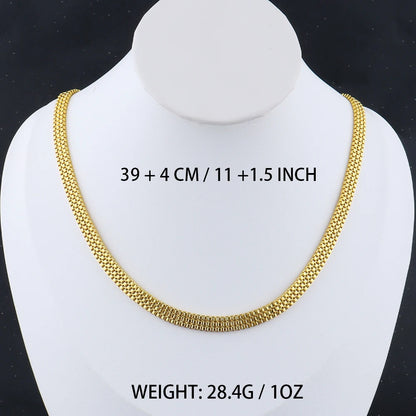 Stainless Steel Flat Necklace Gold Color Waterproof Golden Plated Snake Chains Necklaces No Fade Jewelry Accessories Gift