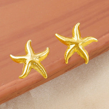 Italy Elegant Gold Plated Stars Shape Chain Necklace Charms Earrings for Women Jewelry Set for Dating Wedding Christmas Gift