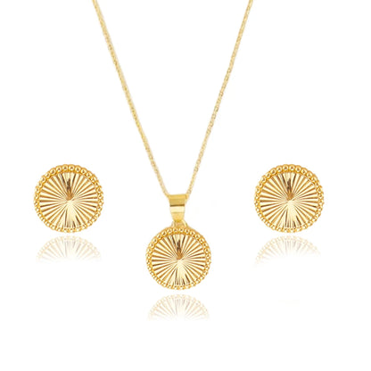 Stainless Steel Bohemian Style Jewelry Set Rotundity Necklace Earrings Set For Women Fashion Fine Chain Party Daily Jewelry Gift