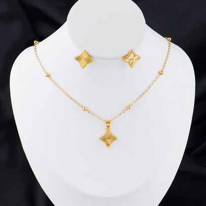 Romantic 2Pieces Jewelry Set Pendant Necklace Earrings Perfect for Women Brides Weddings Gifts and Girls' Birthdays