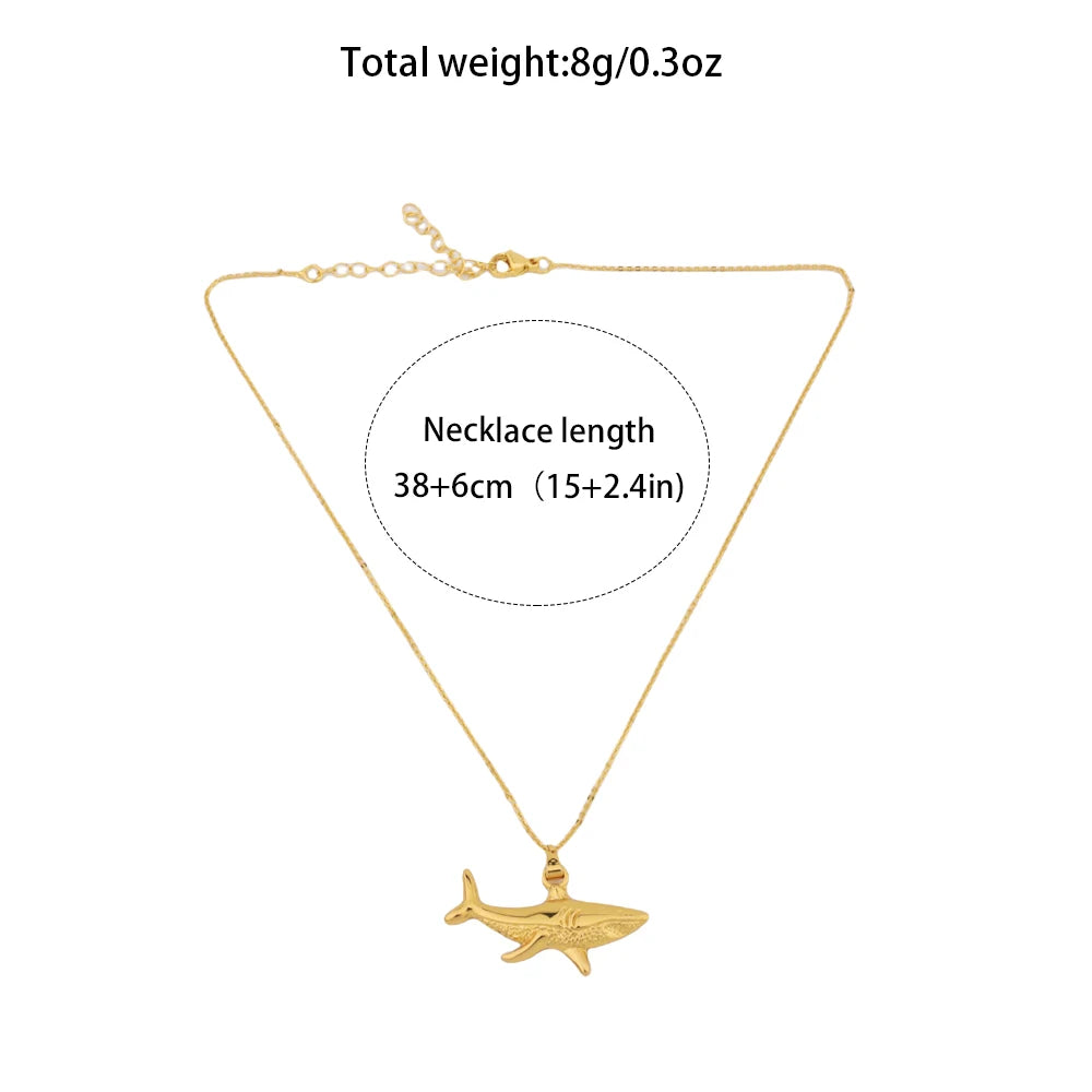 Plated Dragonfly Whale Pendant Necklace, Trendy Stainless Steel Jewelry for Women, Elegant Daily Accessory, Ideal Gradu
