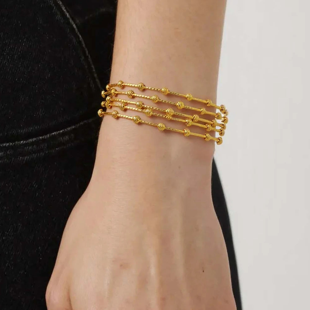 Fashion Multi Layer Twisted Circle Combination Bead Bracelet ring For Bohemian Women's Middle East Jewelry Set Festival Gifts