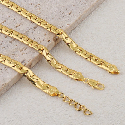 Vintage Stainless Steel Simple Chain Metal Bracelet Necklace for Men Women Punk Hip Hop Chain Jewelry Friends Party Gift