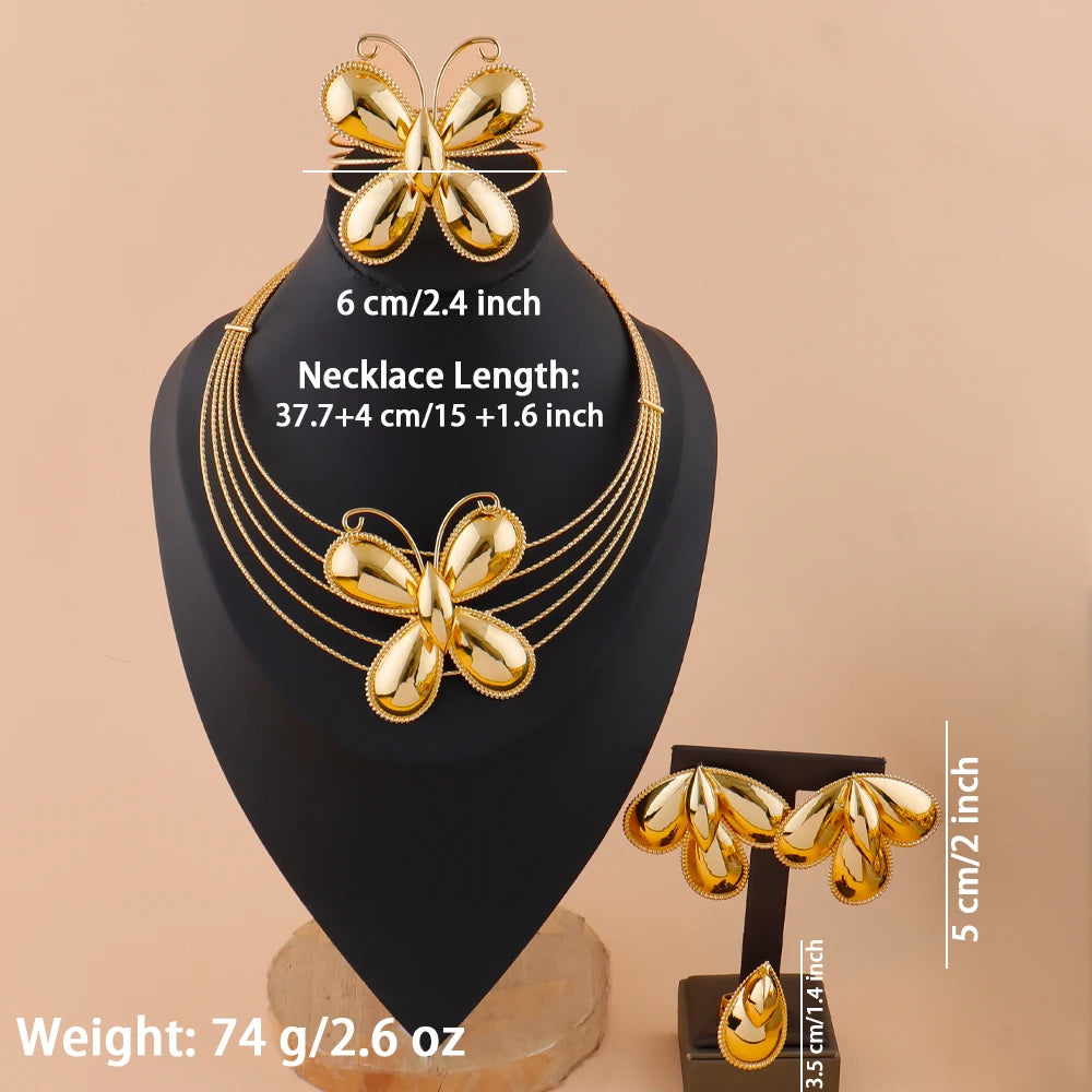 France Luxury Bridal Jewelry Set for Women, Indian Nigerian Wedding Necklace & Earring Gift for Jewellery Woman