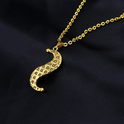 Eastern Luxury Jewlery Sets Dubai 24K Gold-plated Warped Geometry Necklace Earrings Daily Wear Wedding Anniversary Gift
