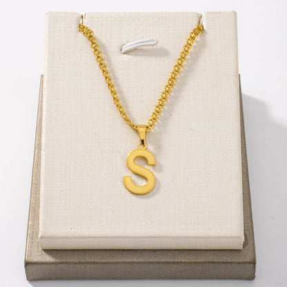 Copper Alphabet Initial Necklace for Women, Exquisite English Letter Personalize Jewelry Gift for Party Anniversary