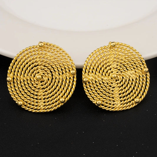 NKLS Weaving Circle Jewelry Set for Women, Dubai Brazilian Bridal Earrings & Necklace Ring Bangle, Party Wedding Gift