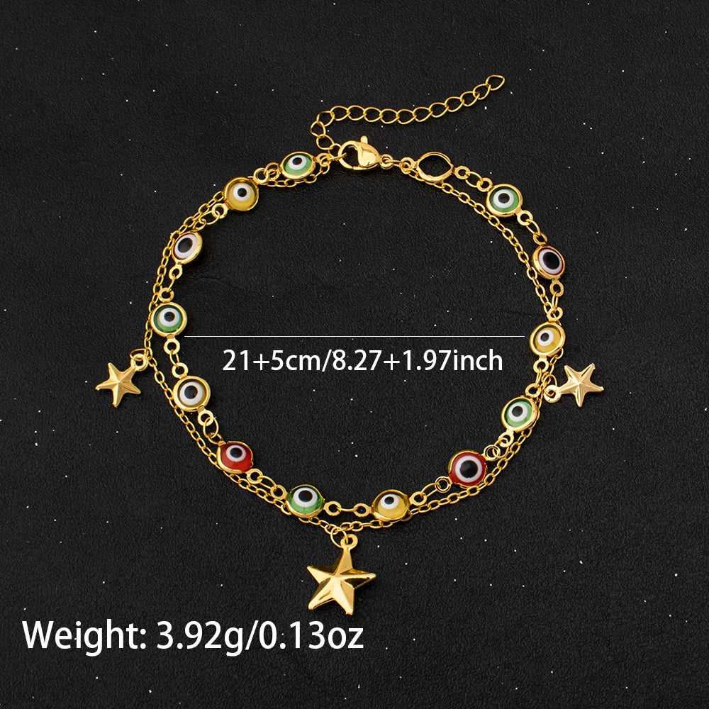 women foot jewelry Stainless Steel Luxury Shiny Zircon Anklets Bracelet 18K Plated Waterproof Statement Jewelry Gift New