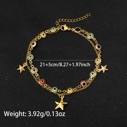 women foot jewelry Stainless Steel Luxury Shiny Zircon Anklets Bracelet 18K Plated Waterproof Statement Jewelry Gift New
