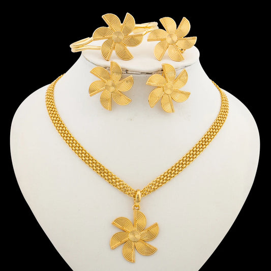 Earring Set & Ring Bangle for Women, Bridal Engagement Party Jewelry Sets Gift Jewellery Woman Accessories