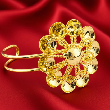 New Trendy Gold Plated Jewelry Set For Dubai Women Gold Color Necklace Earrings Bracelet And Ring Jewelry Set