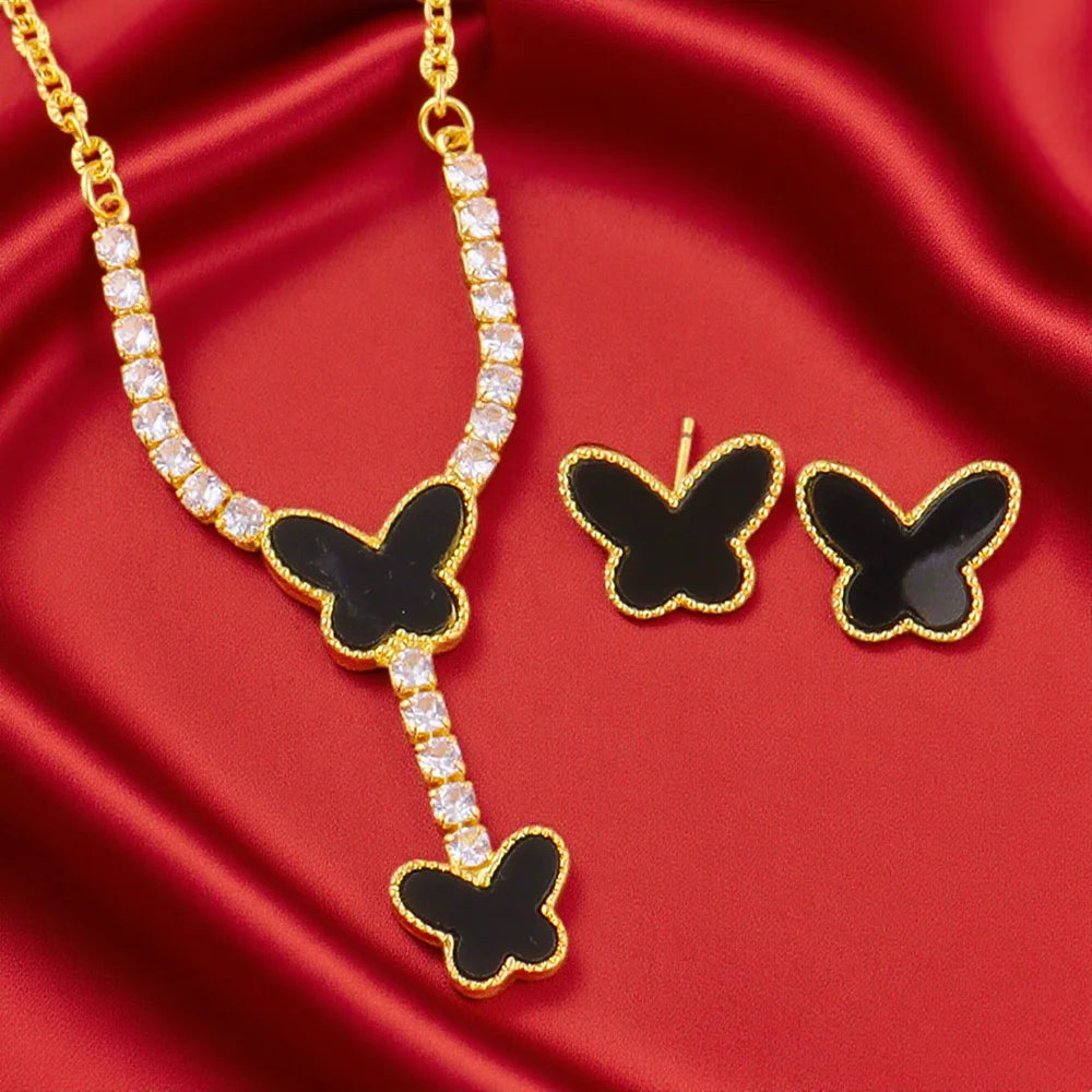 Heart Necklace Chain Jewellery Butterfly Necklace For Women New Girls Choker Clavicle Chain Trendy Charm Party Jewelry Gifts