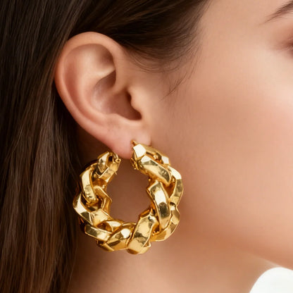 African Hoop Earrings jewelry for woman earrings Gold Color Large Dangle Earrings Dubai Weddings Bridal engagement Earrings