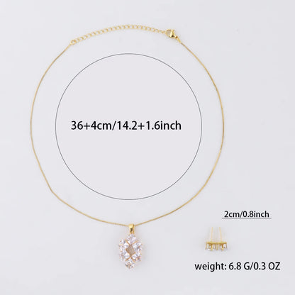 Delicate Brilliant Zirconia Earrings Necklace for Women France Italy Charm Bridal Wedding Jewelry Set Stage Wearing Accessories