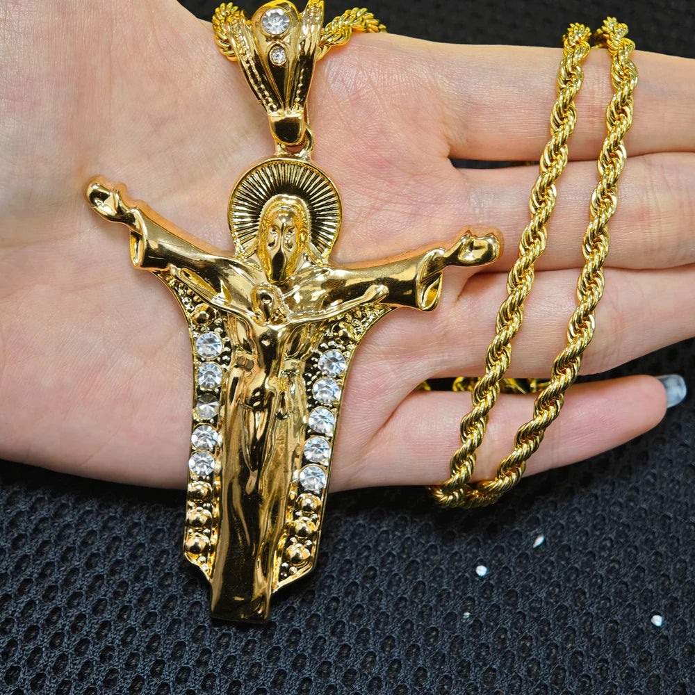 America Classics Pendant Necklace For Women Men Dubai Zircon Heavenly Father Pendants Jewelry Gift For Prayer Party Graduate