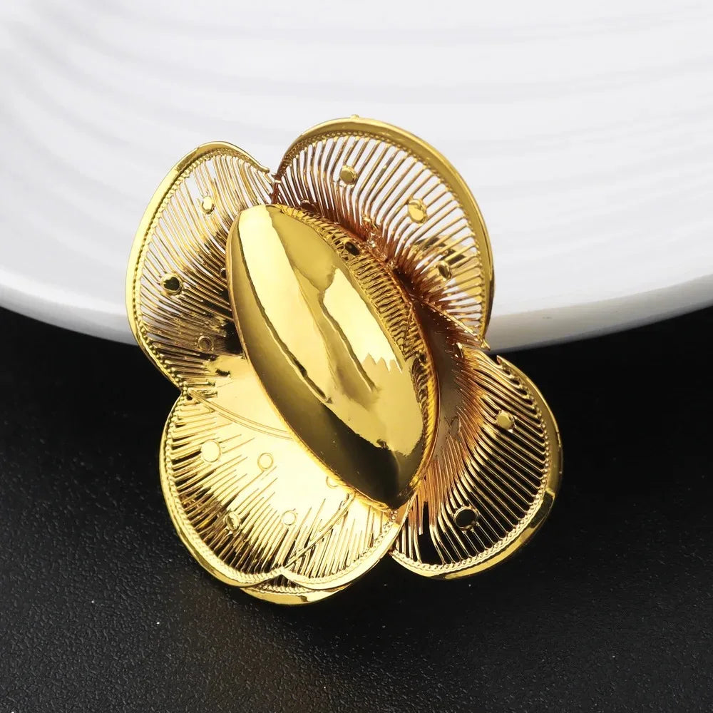 2025 New Women Style Design Ring and Earrings Girls Exaggerated Hollow Out Pretty Jewelry Set For Party Wedding Mother's Day