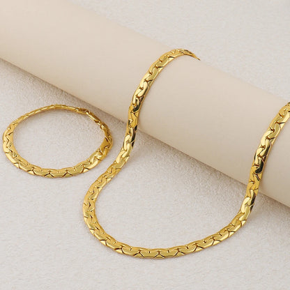 Vintage Stainless Steel Simple Chain Metal Bracelet Necklace for Men Women Punk Hip Hop Chain Jewelry Friends Party Gift