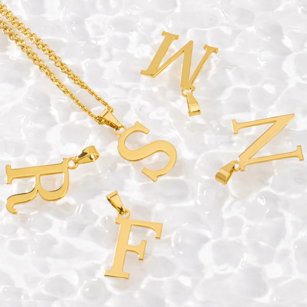 Women's Day Gift A-Z English Letter Pendant Metal Choker For Wedding Party Romantic Fashion Jewelry Accessories Wholesale