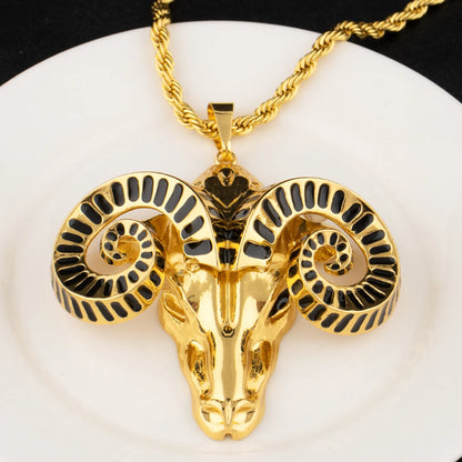African Luxury 18k Gold Necklace Earrings Set Goat Shape Women's Dubai Noble Design Jewelry Party Nigeria Banquet Gift Jewelry