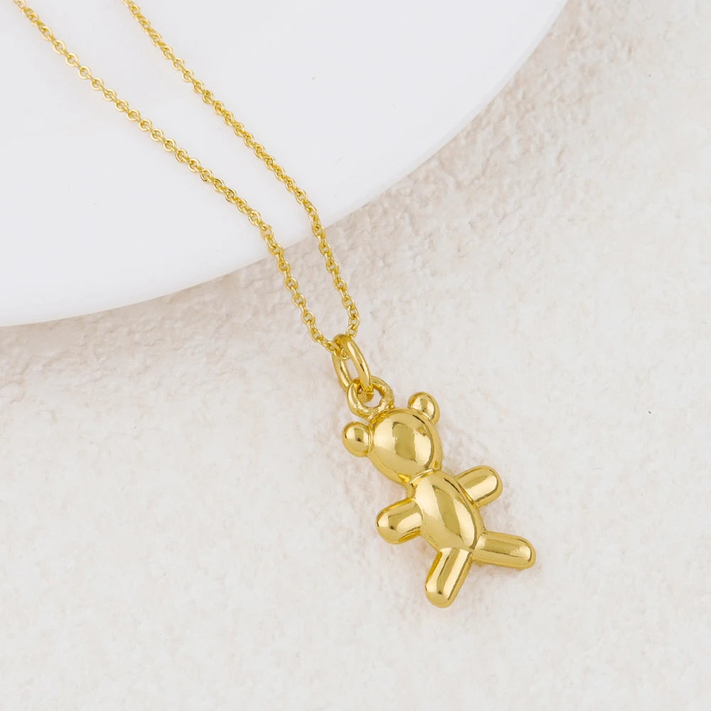 Fashion Jewelry Bear Necklace Cute Women's Jewelry 18k Gold Earring Set Exquisite Design Goth Party Christmas Gift