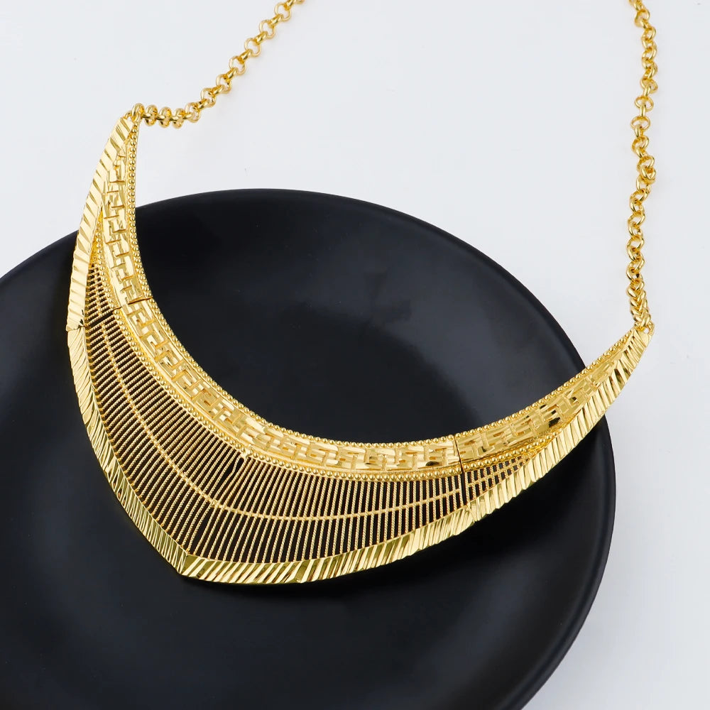 France Luxury 24k Gold Color Jewelry Set For Women Dubai Bridal Wedding Necklace Earrings Bracelet Ring Sets  Anniversary Gifts