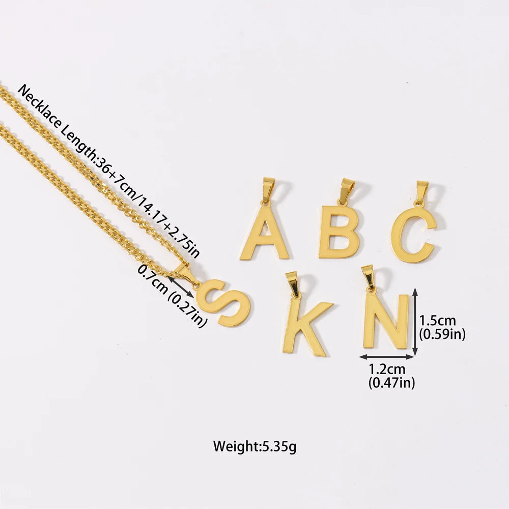 Copper Alphabet Initial Necklace for Women, Exquisite English Letter Personalize Jewelry Gift for Party Anniversary