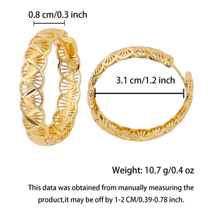 18k Golden Earrings Middle East hollowed-out Design Earrings For Women Wedding Birthday Proluxe Fine Jewelry Gifts