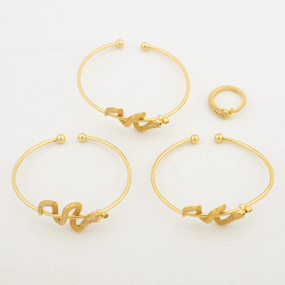 Gothic Snake Finger Bracelet & Ring Set, New Fashion Punk Jewelry for Women, Personality Accessories for Jewelry Gift
