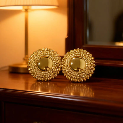 18k Gold Plated earrings jewelry for Woman stainless steel earrings Dubai Bride Engagement Luxury Hoop Earrings Set