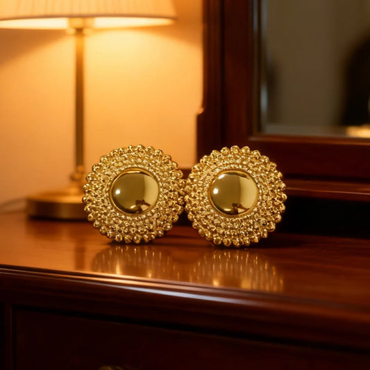 18k Gold Plated earrings jewelry for Woman stainless steel earrings Dubai Bride Engagement Luxury Hoop Earrings Set