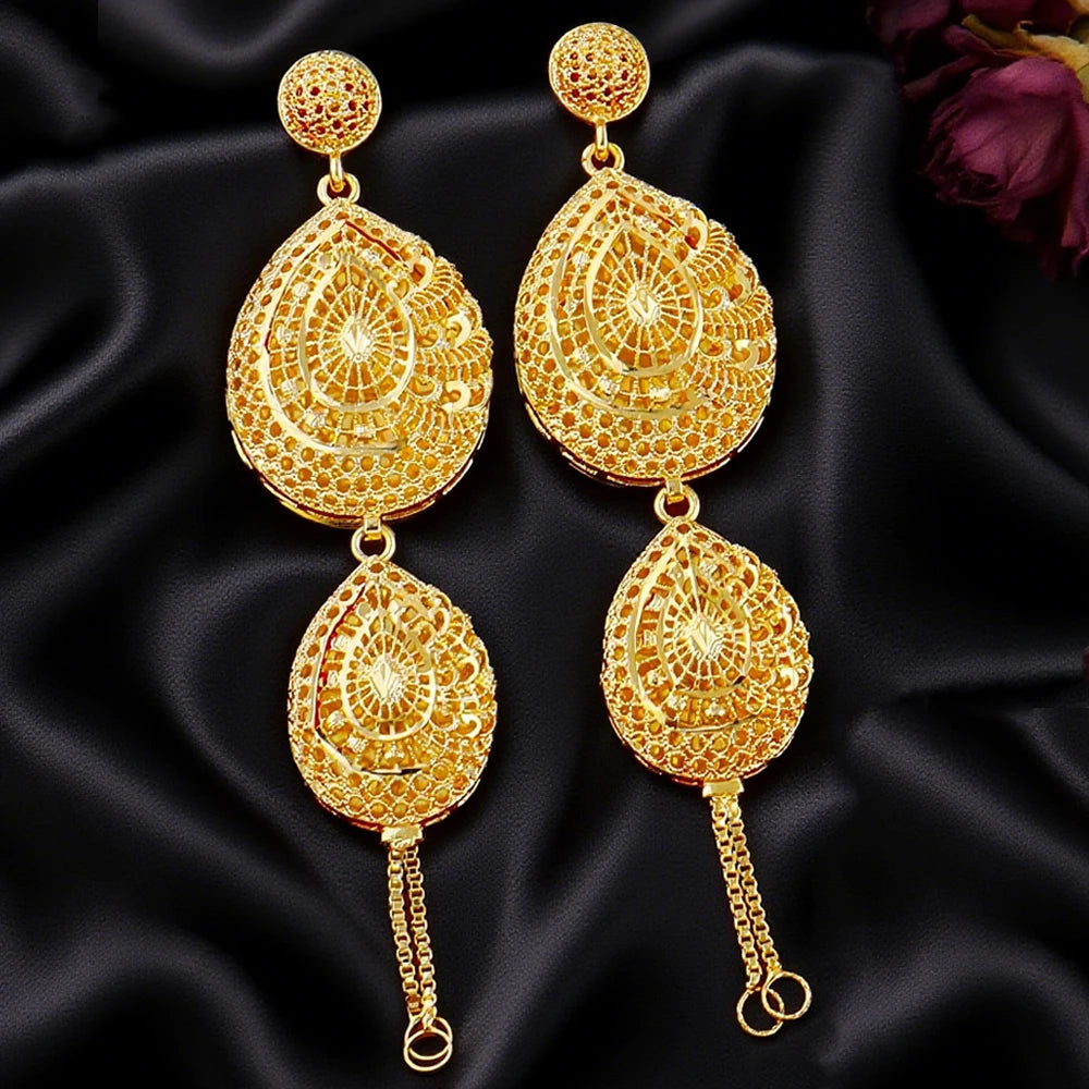 Luxury Indian New Design Jewelry Set For Woman Bridal Nigerian Earrings Necklace Jewelry Gift for Party Wedding Dating Banquet